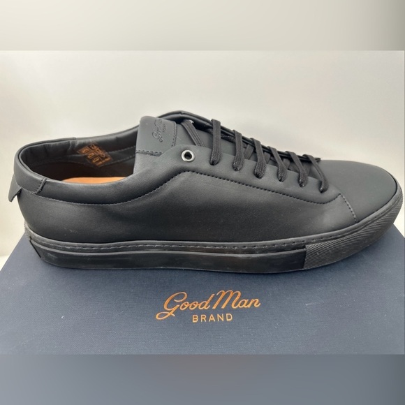 Good Man Brand® Sz 14 Men's Edge Sneaker Italian Leather in Black - $228 - Picture 1 of 5